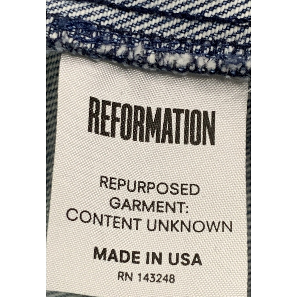 Reformation Levis Denim Jacket Womens Size Medium Collar and Cuffs Animal Print - Picture 11 of 16